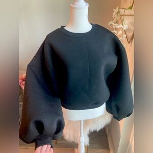 Blue Blush Black Scuba Trendy Sweater size Small